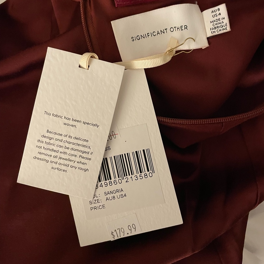 Significant Other Amal Dress in Sangria NWT